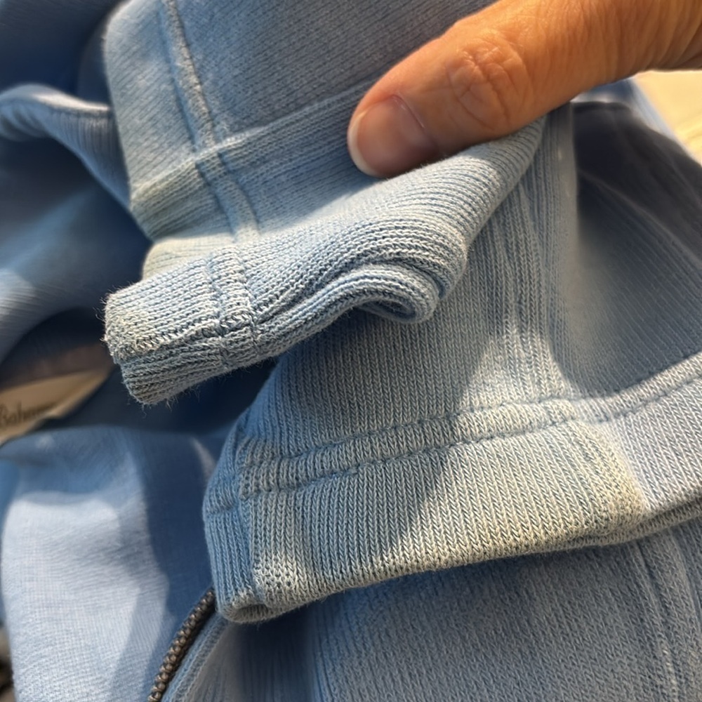 Tommy Bahama Full Zip Light Blue Cotton Sweater - Picture 7 of 7